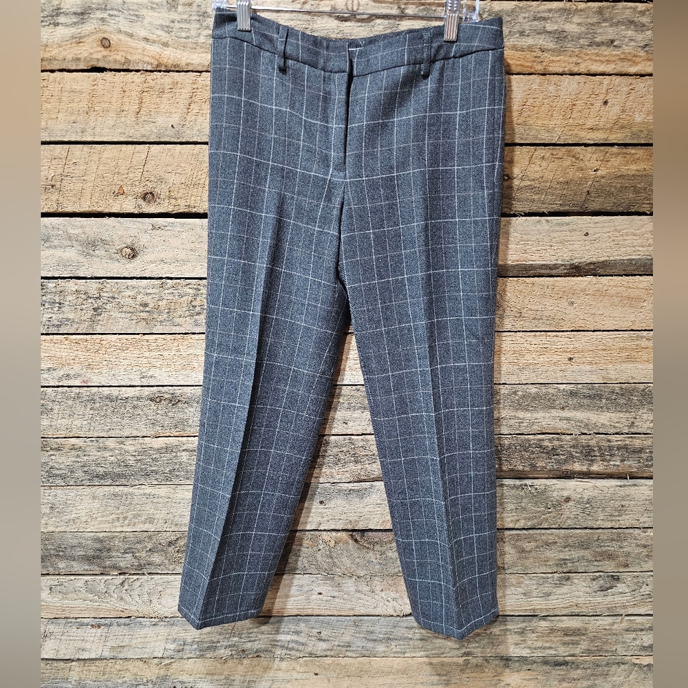 Women's Size 6 Talbot's Gray Plaid Wool‎ Trouser Pants